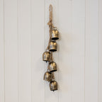 Gold metal hanging cowbells - 6