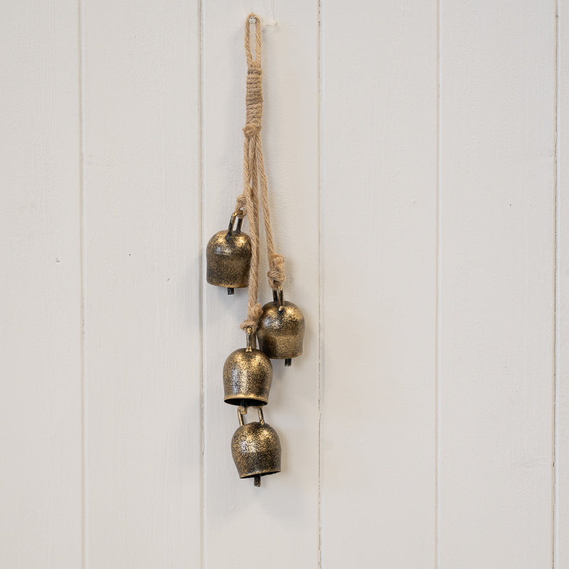 Gold metal small hanging cowbells