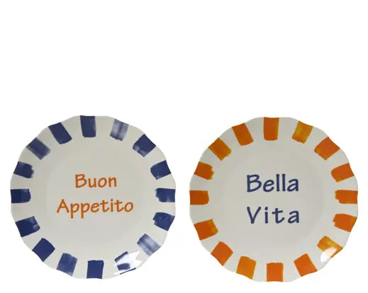 Buon appetito/Bella vita scalloped edge plate