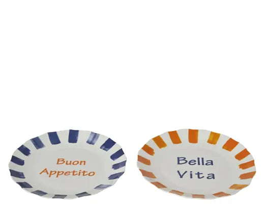Buon appetito/Bella vita scalloped edge plate