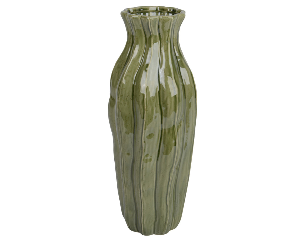 Glazed green porcelain vase