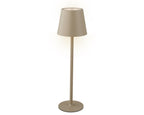Sand coloured LED rechargeable battery operated table lamp