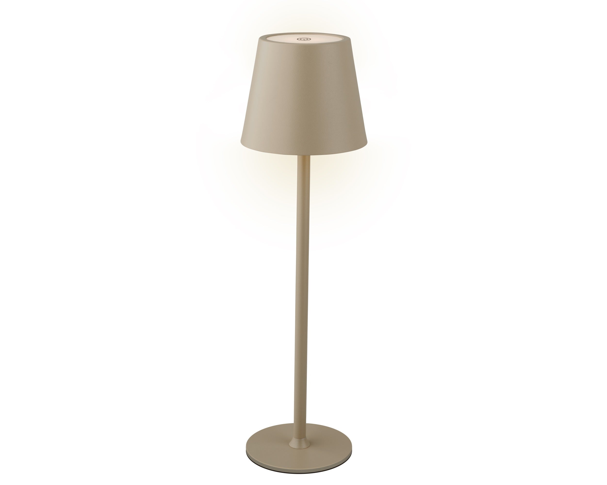 Sand coloured LED rechargeable battery operated table lamp