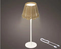 Wicker LED rechargeable battery operated table lamp