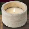 Battery op single wick LED concrete candle