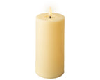 Yellow battery operated pillar candle (17cmH)