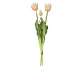 Soft yellow real touch tulips with open heads