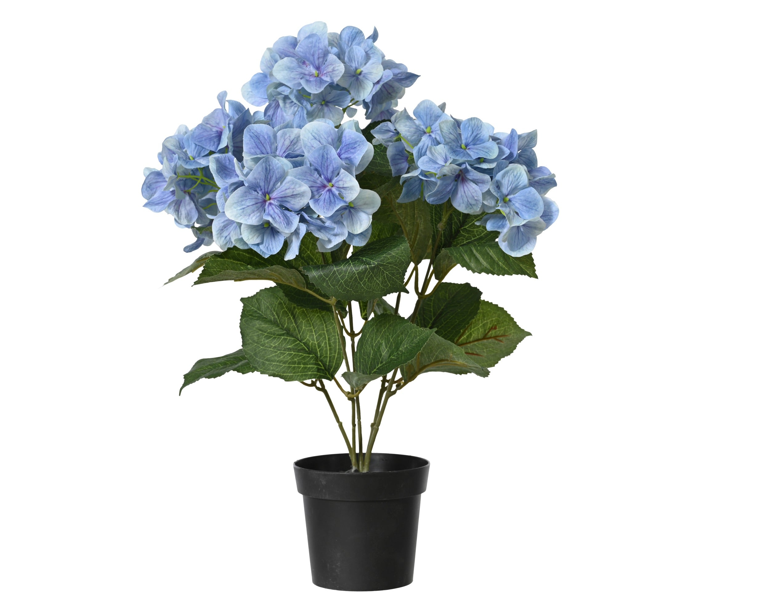 Pre-potted blue faux hydrangea plant