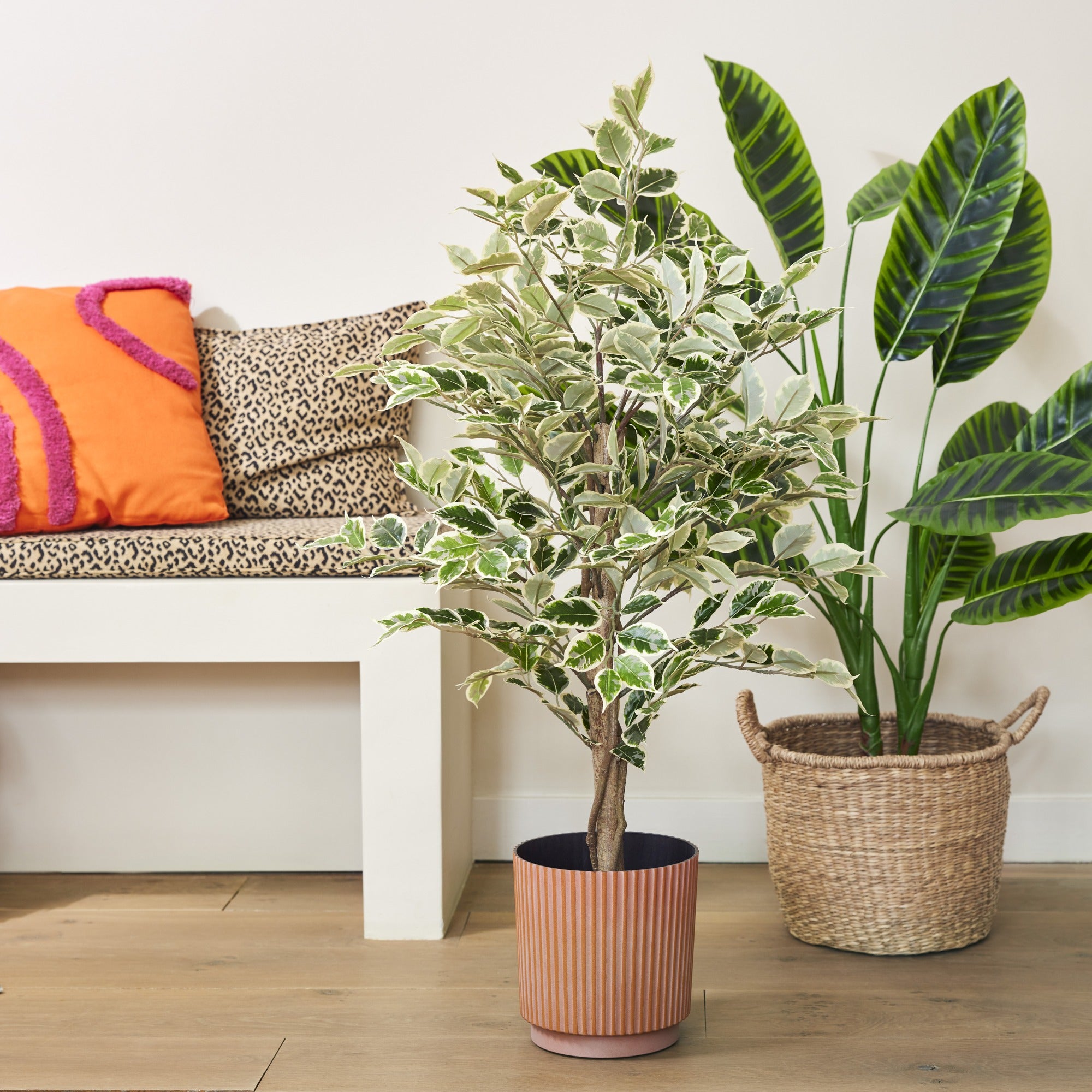 Potted faux ficus plant ( 90cmH)