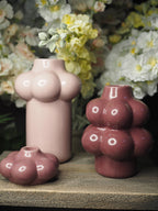 Aubergine bubble style candle holder