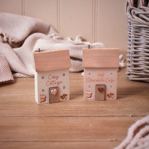 Cosy hot chocolate wooden houses