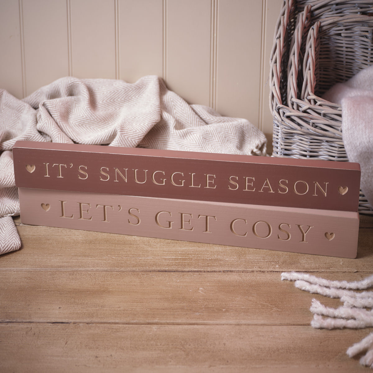 Cosy time wood engraved plaques