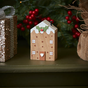 Christmas pudding wooden house