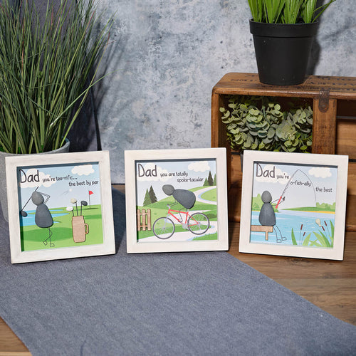 ' Dad, you're tee-rific....' pebble easel plaque
