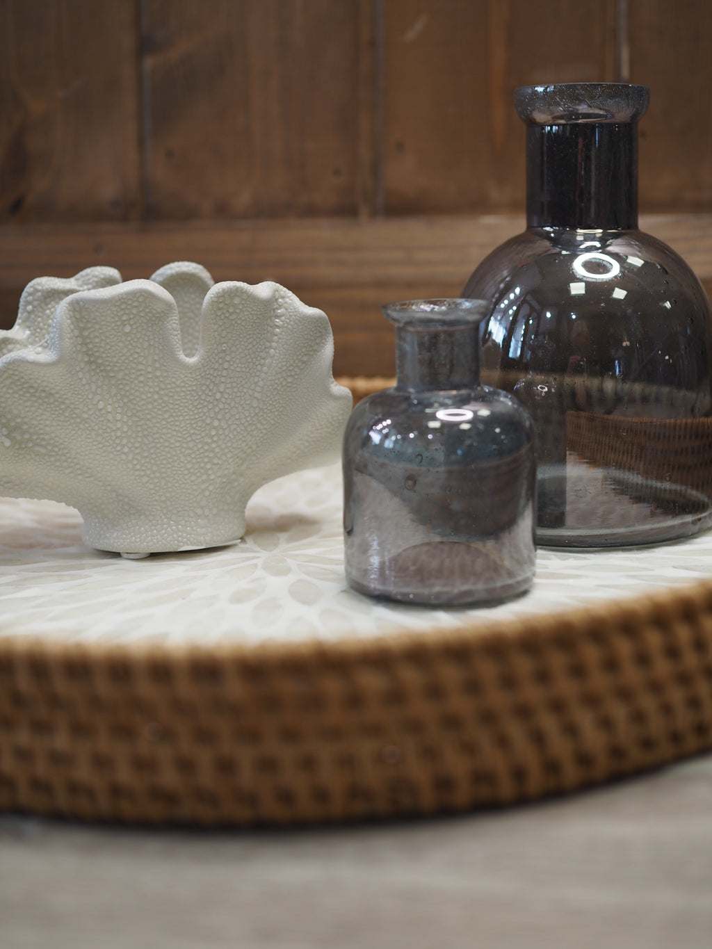 White coral porcelain planter