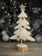 Cream felt tree standing decoration