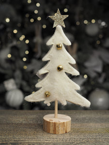 Cream felt tree standing decoration