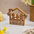 Mango wood house shaped flower home block
