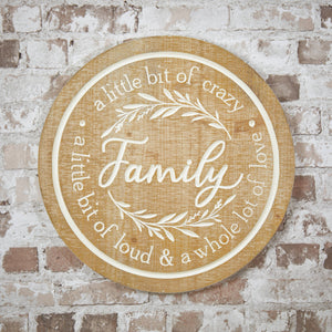 Family engraved wall plaque