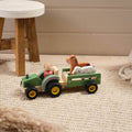 Wooden tractor with farm animals