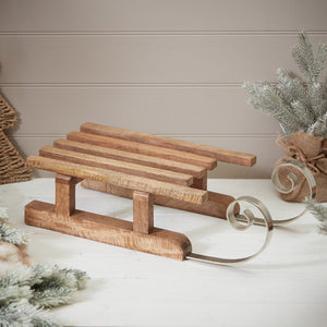 Christmas mango wood sleigh