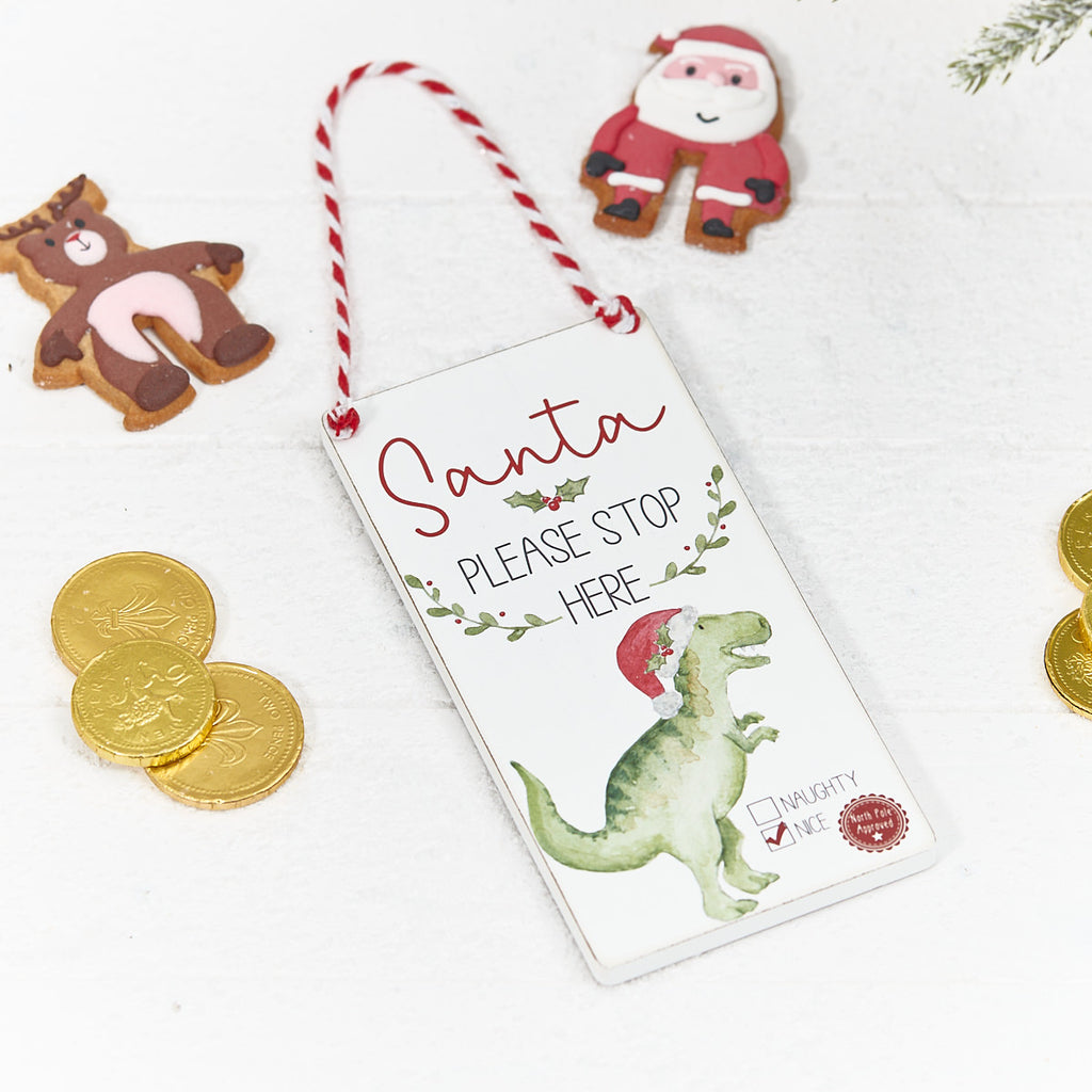 Santa please stop here door hanger