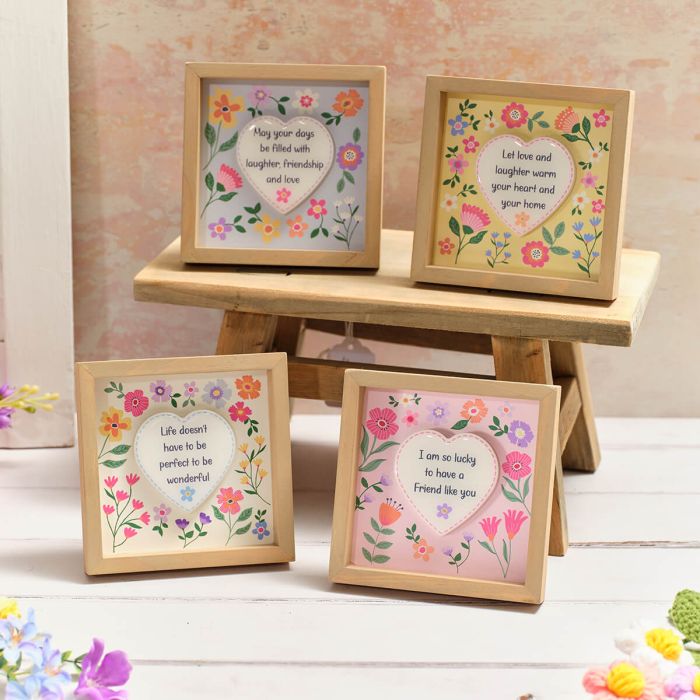 Wooden easel plaques with message