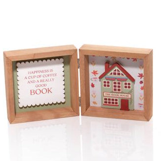 Cozy chapter wood double framed plaque