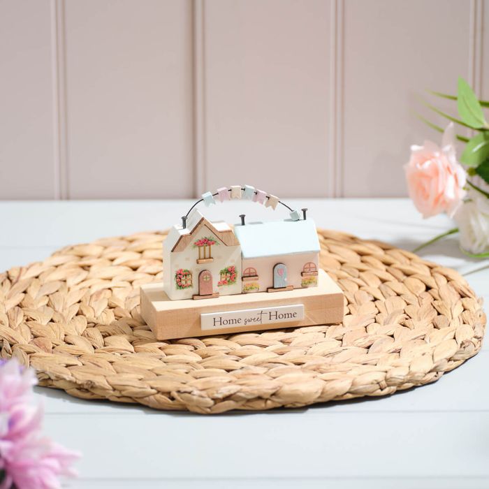 Cottage garden wooden 'Home sweet home' house ornament