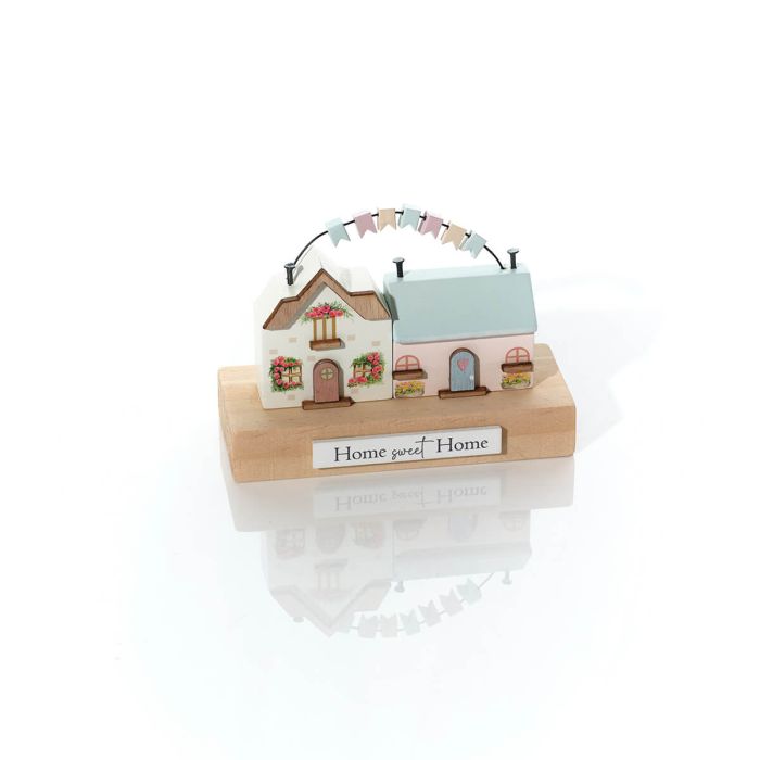 Cottage garden wooden 'Home sweet home' house ornament