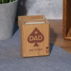 Dad playing card set in ace wood box