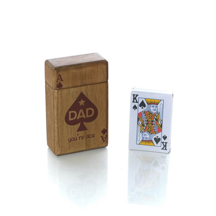 Dad playing card set in ace wood box