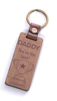 Dad chunky wooden keyring