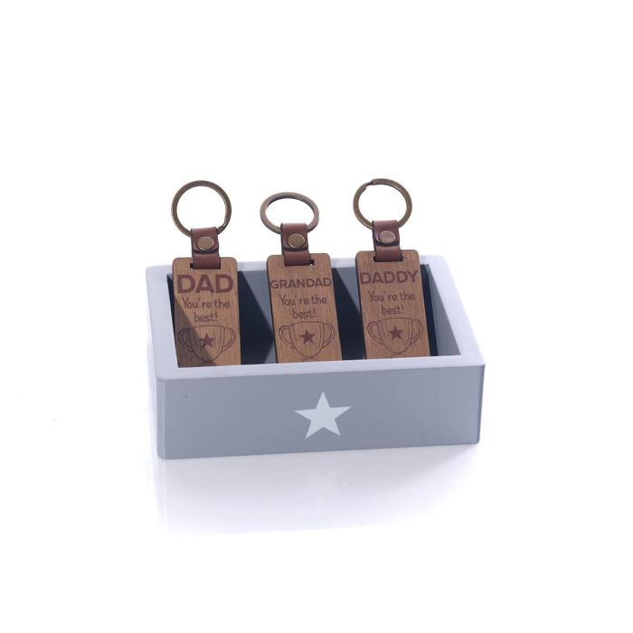 Dad chunky wooden keyring