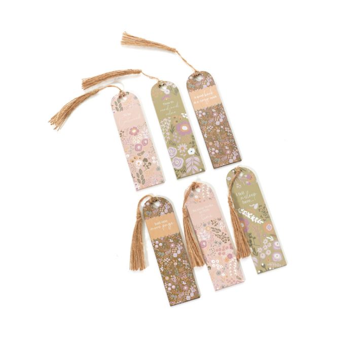 Ditsy floral wood bookmark