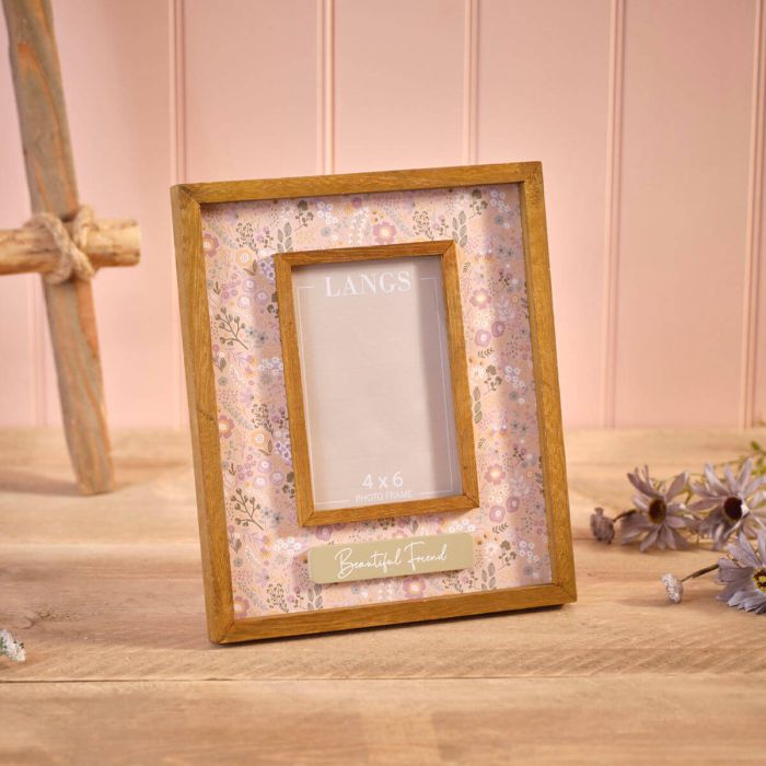 Ditsy Floral 'Beautiful Friend' 3D Wooden Photo Frame