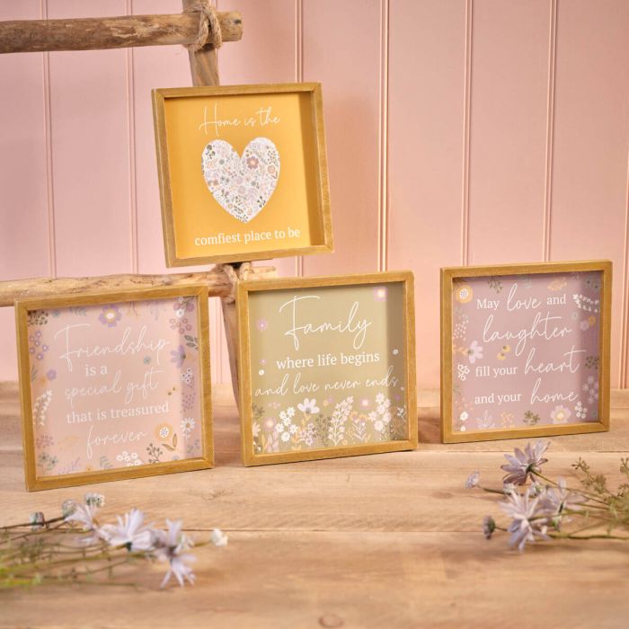 Ditsy Floral Wooden Framed Plaque 4 designs