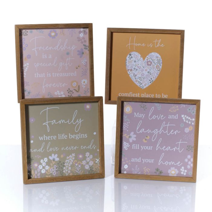Ditsy Floral Wooden Framed Plaque 4 designs
