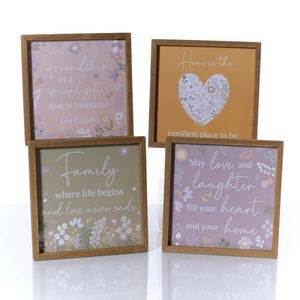 Ditsy Floral Wooden Framed Plaque 4 designs