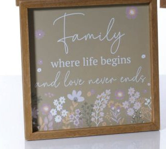 Ditsy Floral Wooden Framed Plaque 4 designs