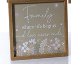 Ditsy Floral Wooden Framed Plaque 4 designs