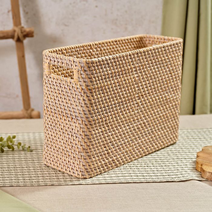 Rattan tall rectangle storage basket