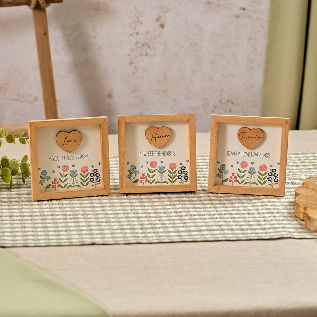 Wooden 3D heart easel plaque