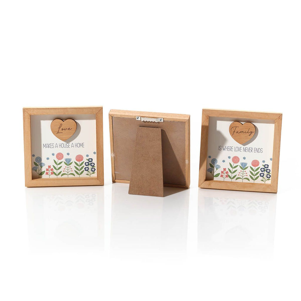Wooden 3D heart easel plaque