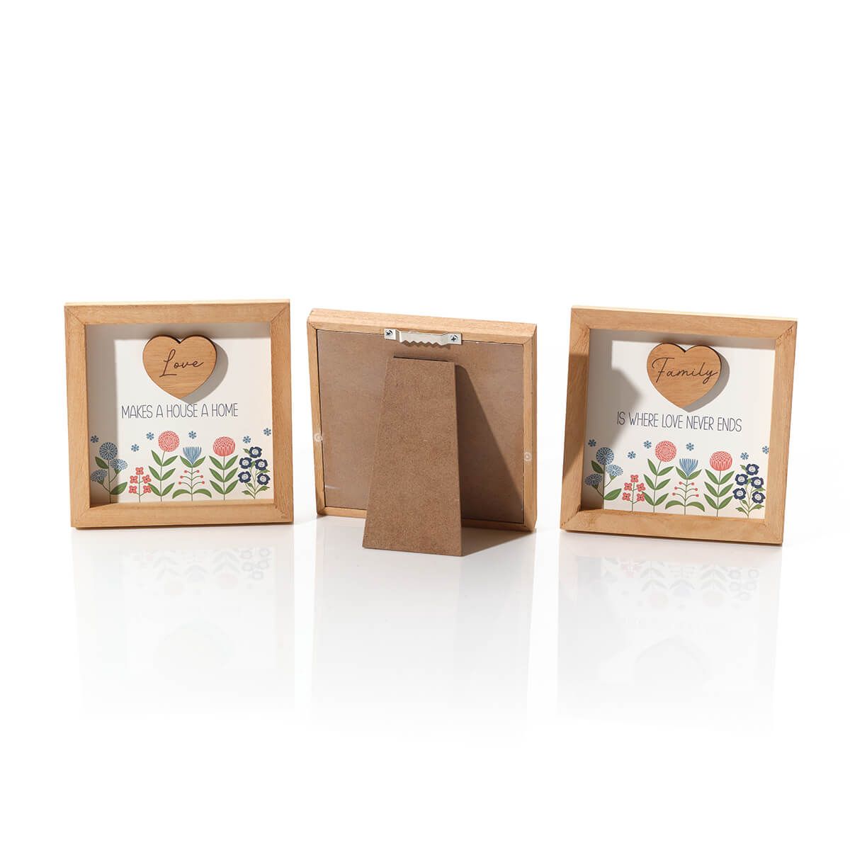 Wooden 3D heart easel plaque