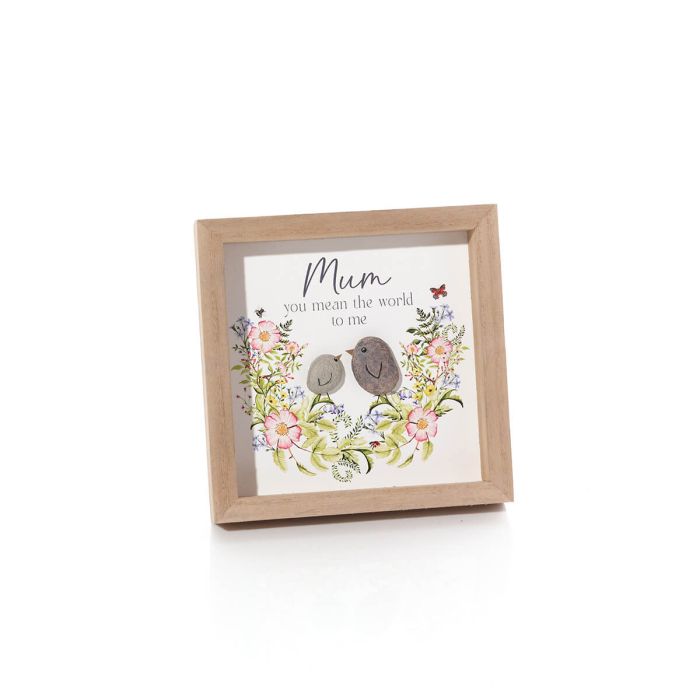 Mum framed easel plaque with resin pebbles