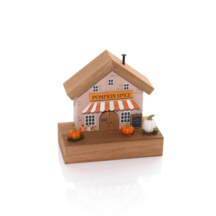Harvest home pumpkin spice cafe house ornament