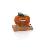 Harvest home pumpkin house wooden ornament