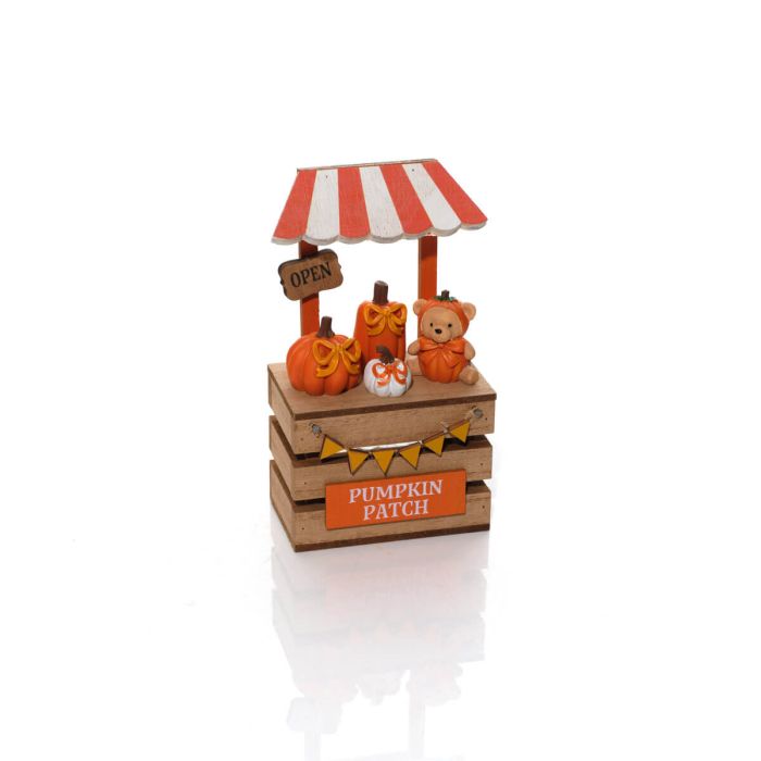 Harvest home wooden pumpkin patch stall
