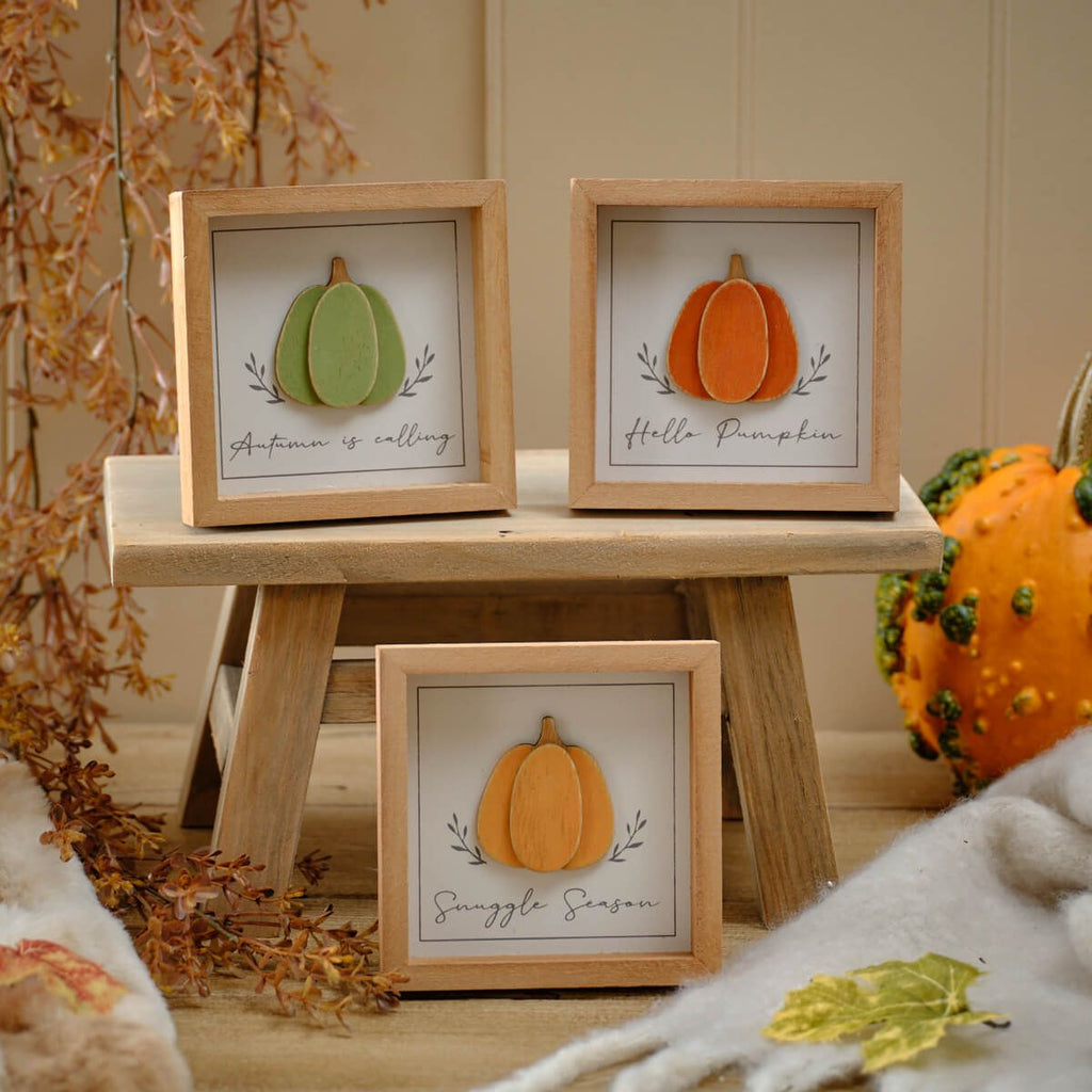 Little Autumn pumpkin framed plaque
